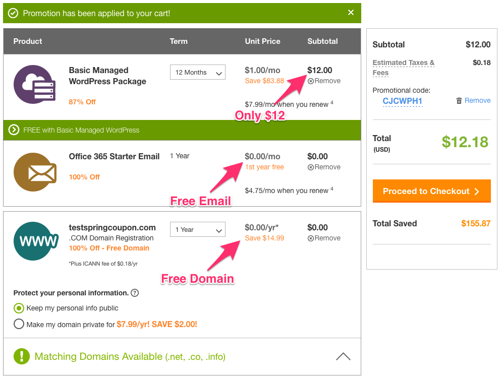 GoDaddy WordPress Hosting For Only 1 month Plus A Free Domain Name Spring Coupon