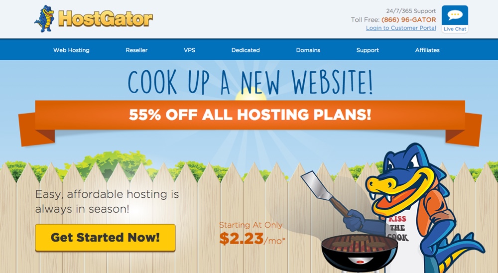 HostGator Cook up a new website
