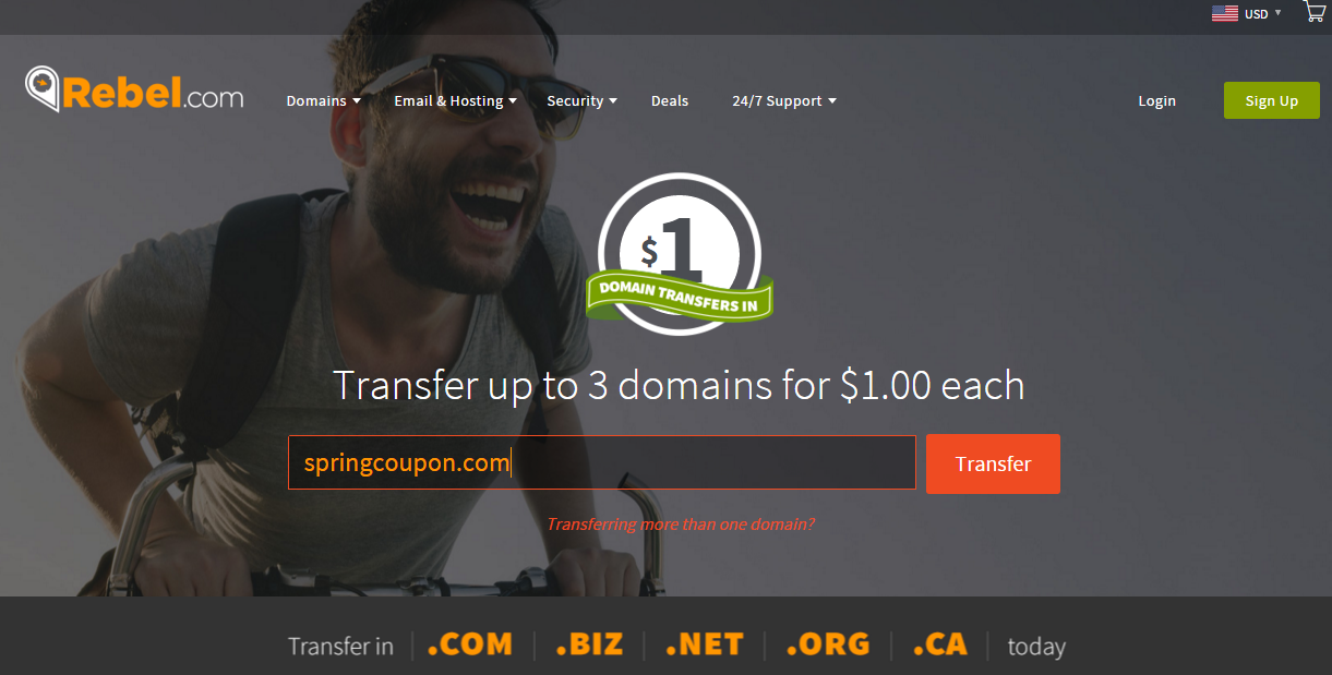 Transfer domain 1 dollar to Rebel