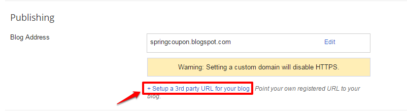 Setup a 3rd party URL for your blog