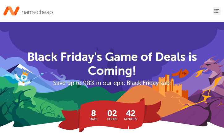 Namecheap coupons black friday